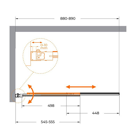 Шторка на ванну Cezares SLIDER-VF-11-90/150-C-Cr стекло прозрачное